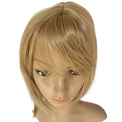 Crown & Glory Wigs HAIRJOY Women Synthetic  Wigs Short Straight Bob Hairstyle Blonde HighLights Hair Wig Heat Resistant Fiber