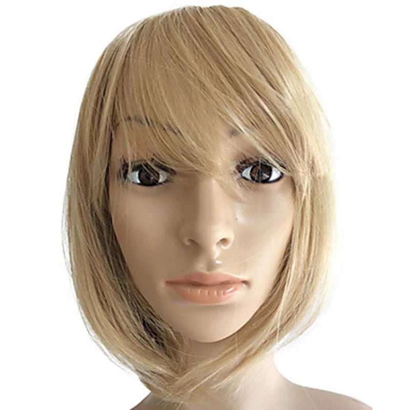 Crown & Glory Wigs HAIRJOY Women Synthetic  Wigs Short Straight Bob Hairstyle Blonde HighLights Hair Wig Heat Resistant Fiber