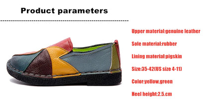 Woman shoes Ladies Women Mother Genuine Leather Shoes Flats Designer Loafers Moccasins Slip On Colorful Plus Size 41 42