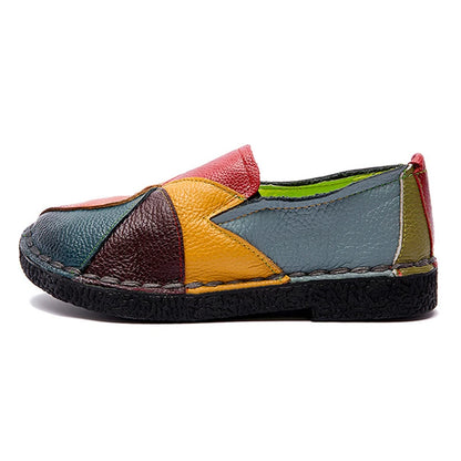 Woman shoes Ladies Women Mother Genuine Leather Shoes Flats Designer Loafers Moccasins Slip On Colorful Plus Size 41 42