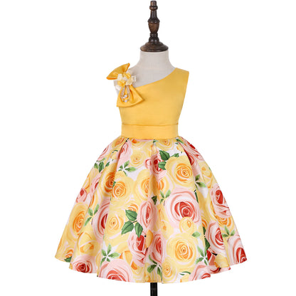 Girl clothing Summer Kids Flower Dresses for Girls Christmas Children Clothing Dress Princess Brithday Wedding Party Baby Girl Dress With Bow