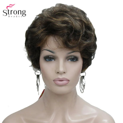 Crown & Glory Wigs  Strong Beauty Short Fluffy Natural Wave Blonde Full Synthetic Wigs Women's Hair Wig 6 colors for choose