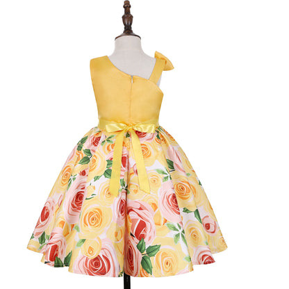 Girl clothing Summer Kids Flower Dresses for Girls Christmas Children Clothing Dress Princess Brithday Wedding Party Baby Girl Dress With Bow