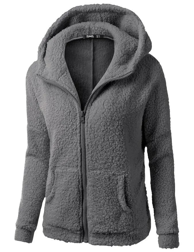 Woman clothing   Autumn Winter Warm Jacket Women hoodie Hooded 2024 Casual Female Hoodies Sweatershirt Zipper Coat Solid Soft Fleece Women Coat