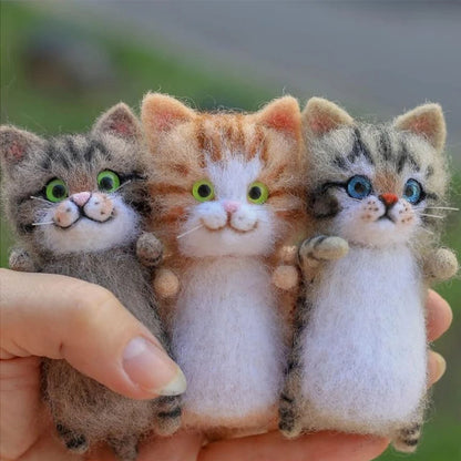 Toys Cute and Interesting handmade toys DIY wool felt cat kits unfinished plush doll poking music toy gift Non-finished product