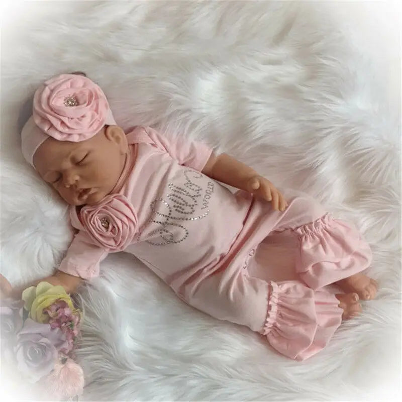 Girl clothing New New born Baby Flower Romper Girl Jumpsuit Headband Outfits Girls Clothes Set