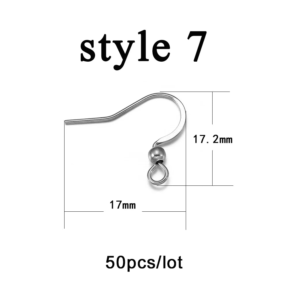 Jewellery  20-50Pcs No Allergic Stainless Steel Ear Hook Earrings Clasps Ear Wire Findings For DIY Jewelry Making Supplies Accessories