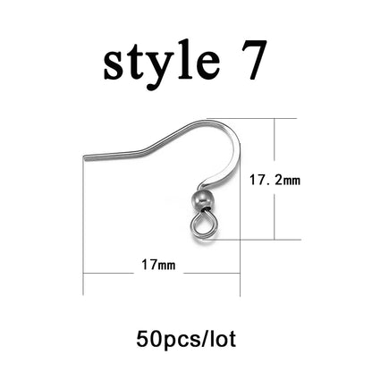 Jewellery  20-50Pcs No Allergic Stainless Steel Ear Hook Earrings Clasps Ear Wire Findings For DIY Jewelry Making Supplies Accessories