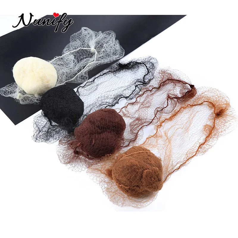 Style & Shine Hair  Nunify 5Mm Nylon Hair Nets Invisible Disposable Hair Net Ballet Dance Snoods Net Bun Hair Nets Invisible Elastic Edge Mesh Hair