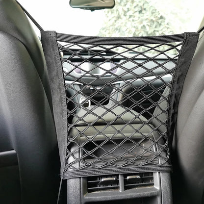 Car    Interior Trunk Seat Back Elastic Mesh Net Car Styling Storage Bag Pocket Cage  Grid Pocket Holder Car Accessories Trun