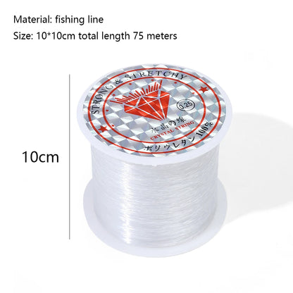 Jewellery  75M Transparent Crystal DIY Beading Stretch Cords Elastic Fishing Line Jewelry Making Supply Wire Pearl Beads String Accessories