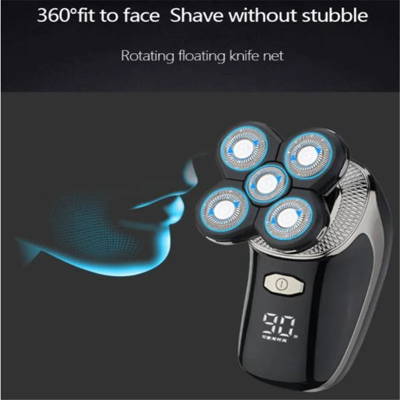 Bathroom  Washable Electric Bald Head Shaver 5D Man Skull Razor Floating Rotary Shaving Machine Barehead Shave Beard Face Grooming Clipper