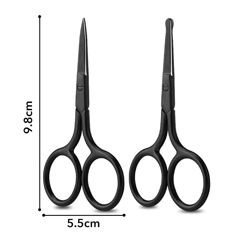 Bathroom   1Pc Stainless Steel Nose Hair Mini Small Scissors Eyelash Facial Hair Straight Round Tip For Eyebrows Nail Beard Manicure Makeup