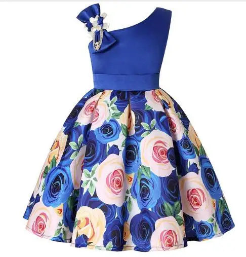 Girl clothing Summer Kids Flower Dresses for Girls Christmas Children Clothing Dress Princess Brithday Wedding Party Baby Girl Dress With Bow