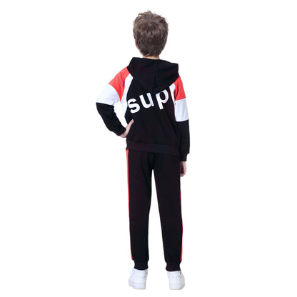 Boy clothing  Kids Tracksuits Teen Boys School Sweatsuits Fashion Cotton Hooded Tops Soft Children Long Sleeve T-Shirts Pants Sportswear