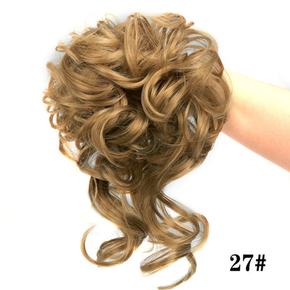 Crown & Glory Wigs  LUPU Synthetic Hair Bun Chignon Messy Curly Hair Band Elastic Scrunchy False Hair Pieces For Women Hairpins Black Brown