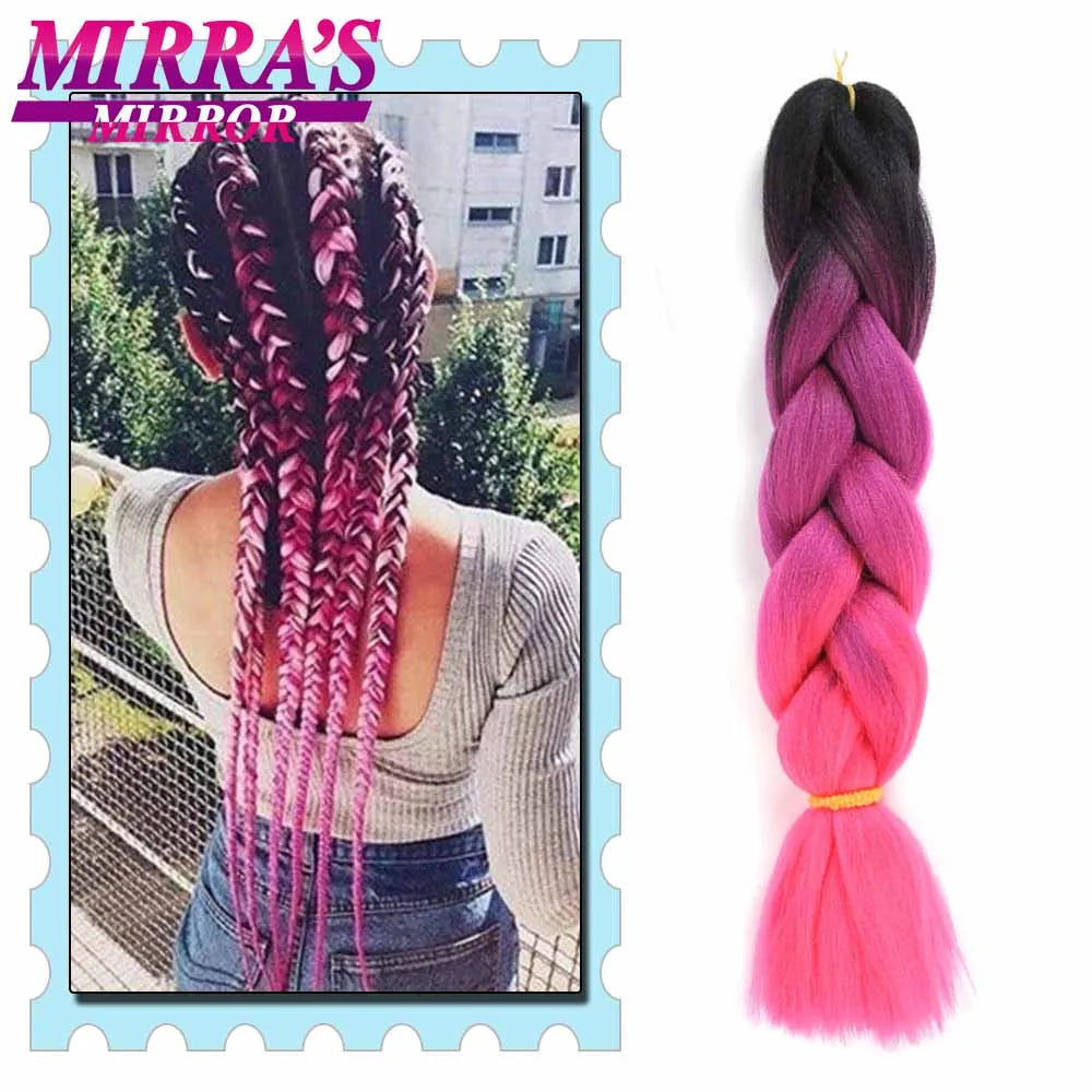 Style & Shine Hair  Jumbo Braiding Hair Extensions High Temperature YAKI Fiber Hair For Braids Synthetic Braiding Box Hair Ombre Jumbo Braid Purple