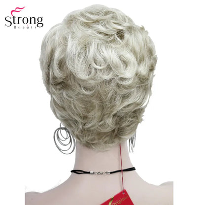 Crown & Glory Wigs  Strong Beauty Short Fluffy Natural Wave Blonde Full Synthetic Wigs Women's Hair Wig 6 colors for choose