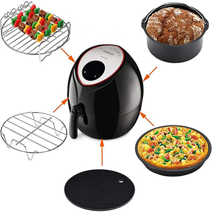 Kitchen   7 Inch/8 Inch Air Fryer Accessories Airfryer Baking Mould Non-Stick baking Basket Round For Kitchen Accessories Dropshipping