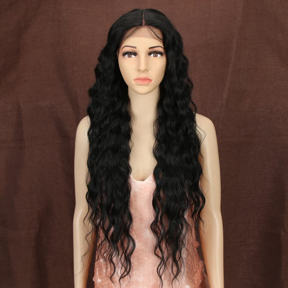 Crown & Glory Wigs  BELLA Lace Wigs Synthetic Deep Wave Curly Synthetic Lace Front Wig Blonde Wig Pink 30 Inch Hair Wigs For Black Women Cosplay