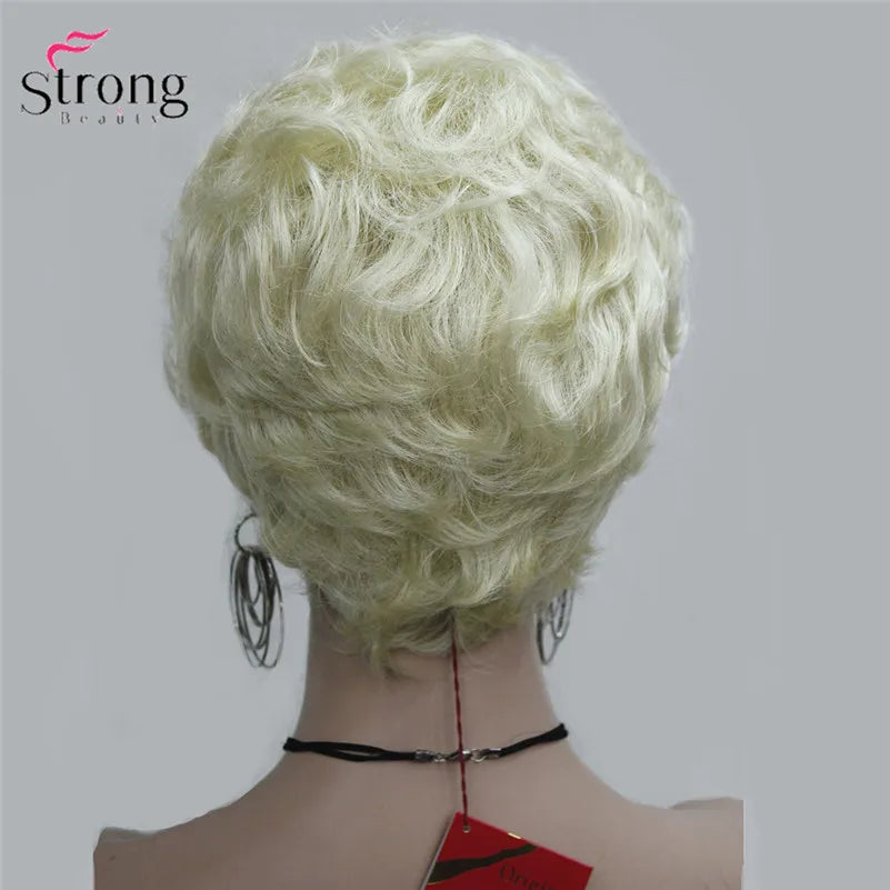 Crown & Glory Wigs  Strong Beauty Short Fluffy Natural Wave Blonde Full Synthetic Wigs Women's Hair Wig 6 colors for choose