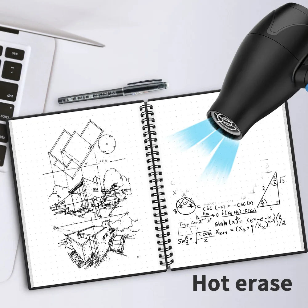 odds A6 Reusable Erasable Notebook black notebook Microwave Wave Cloud Erase Notepad Note Pad Lined With Pen save paper