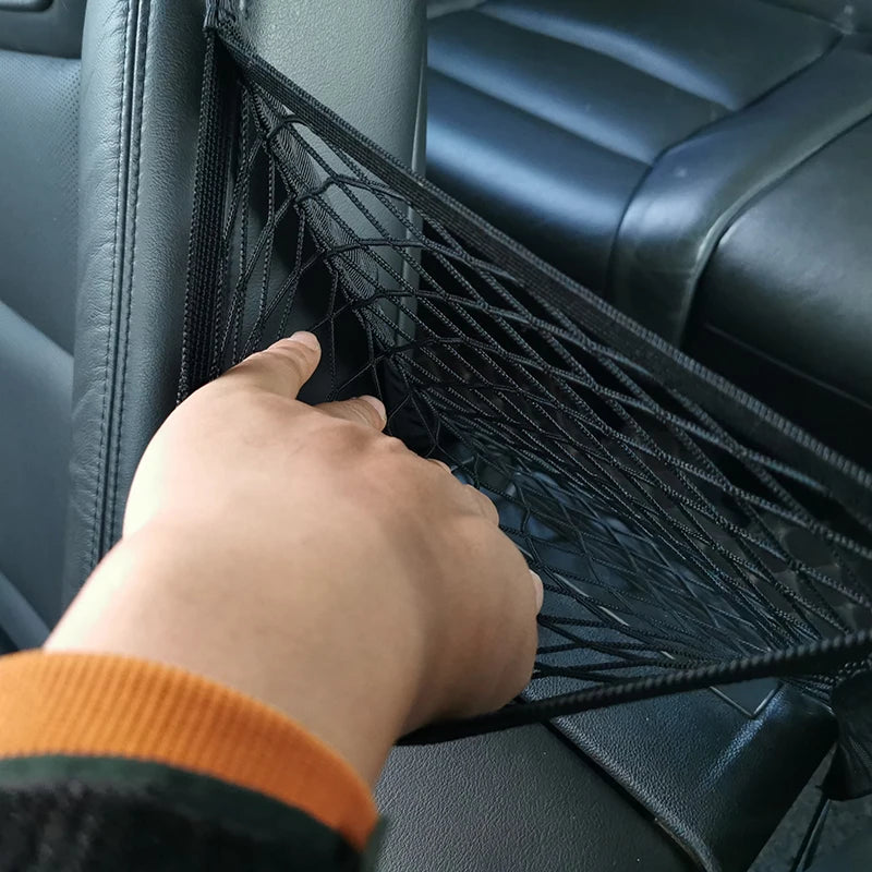 Car    Interior Trunk Seat Back Elastic Mesh Net Car Styling Storage Bag Pocket Cage  Grid Pocket Holder Car Accessories Trun