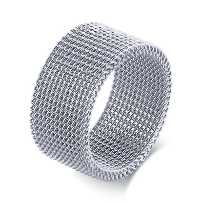 Jewellery  Vnox Men's Mesh Wedding Bands Rings for Women 4mm 10mm Wide Stainless Steel Anti Allergy Retro Punk Gothic Unisex Jewelry