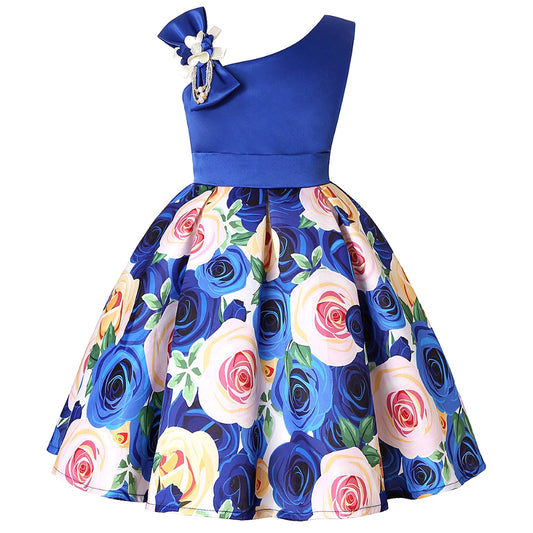 Girl clothing Summer Kids Flower Dresses for Girls Christmas Children Clothing Dress Princess Brithday Wedding Party Baby Girl Dress With Bow