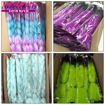 Style & Shine Hair  Jumbo Braiding Hair Extensions High Temperature YAKI Fiber Hair For Braids Synthetic Braiding Box Hair Ombre Jumbo Braid Purple