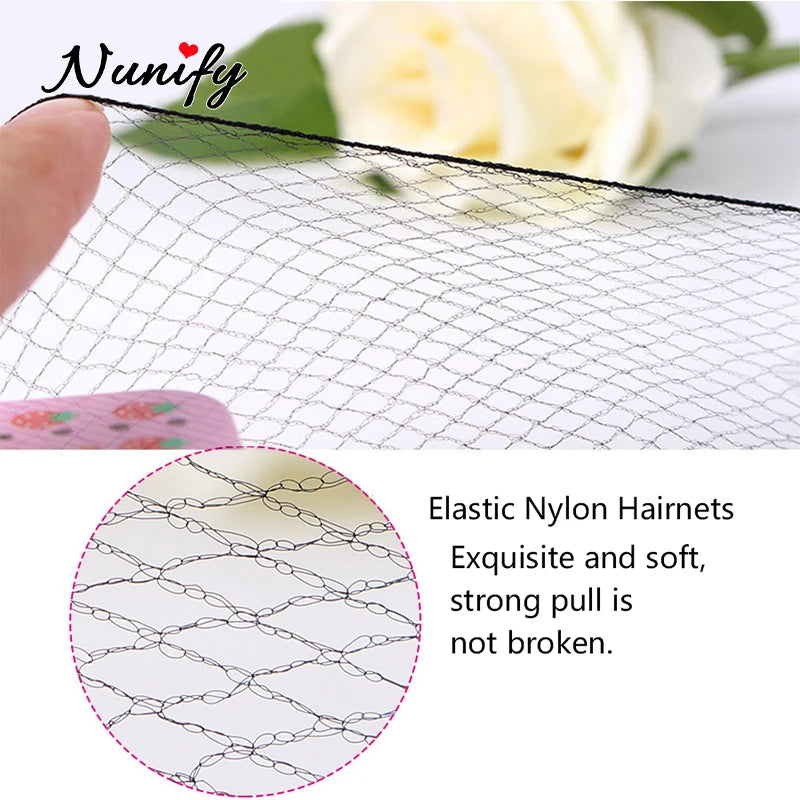 Style & Shine Hair  Nunify 5Mm Nylon Hair Nets Invisible Disposable Hair Net Ballet Dance Snoods Net Bun Hair Nets Invisible Elastic Edge Mesh Hair