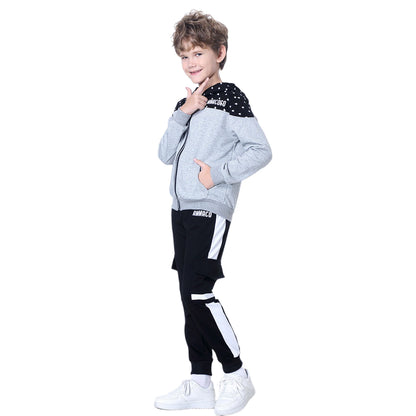 Boy clothing  Kids Tracksuits Teen Boys School Sweatsuits Fashion Cotton Hooded Tops Soft Children Long Sleeve T-Shirts Pants Sportswear