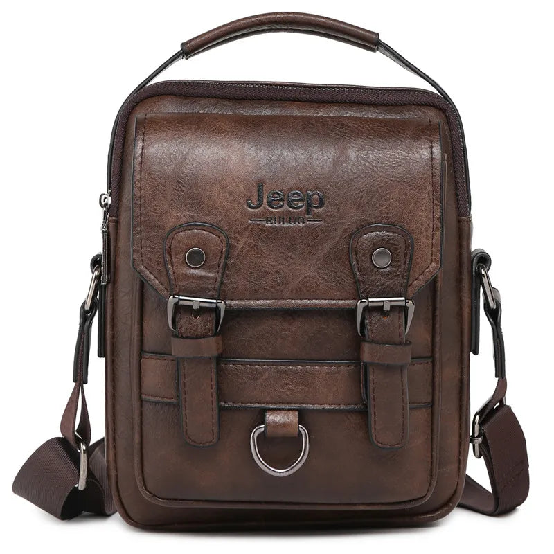 men shoes  JEEP BULUO Multi-function Business Handbags Men New Man's Shoulder Bag Large Capacity Leather Messenger Bag Crossbody Big Brand