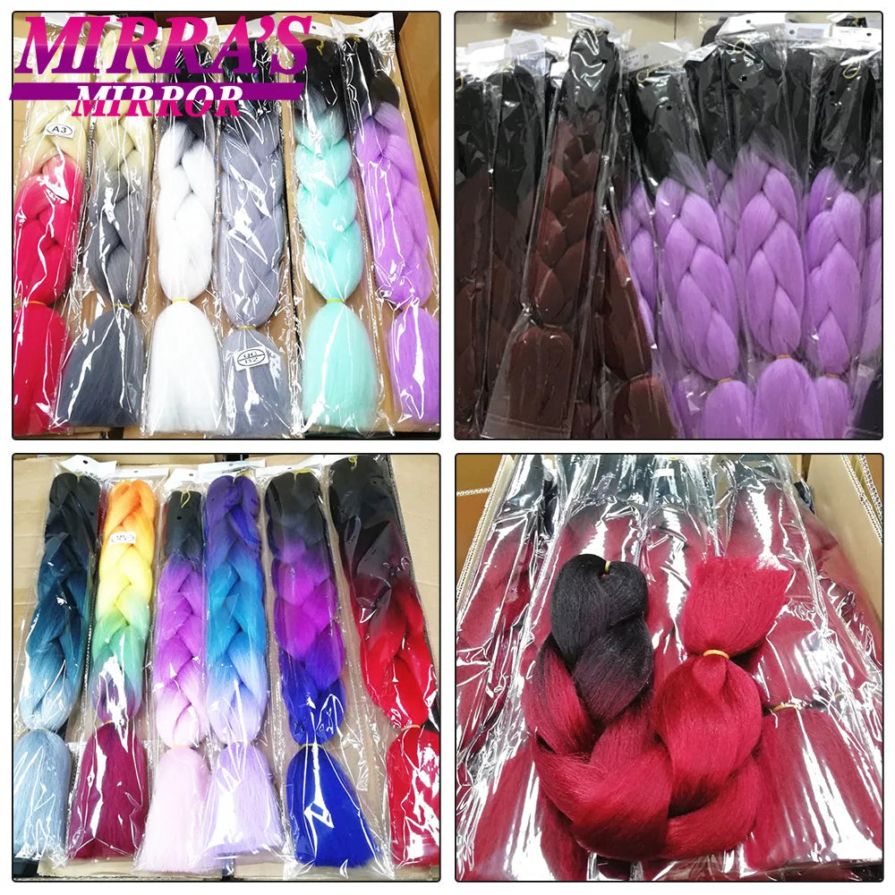 Style & Shine Hair  Jumbo Braiding Hair Extensions High Temperature YAKI Fiber Hair For Braids Synthetic Braiding Box Hair Ombre Jumbo Braid Purple