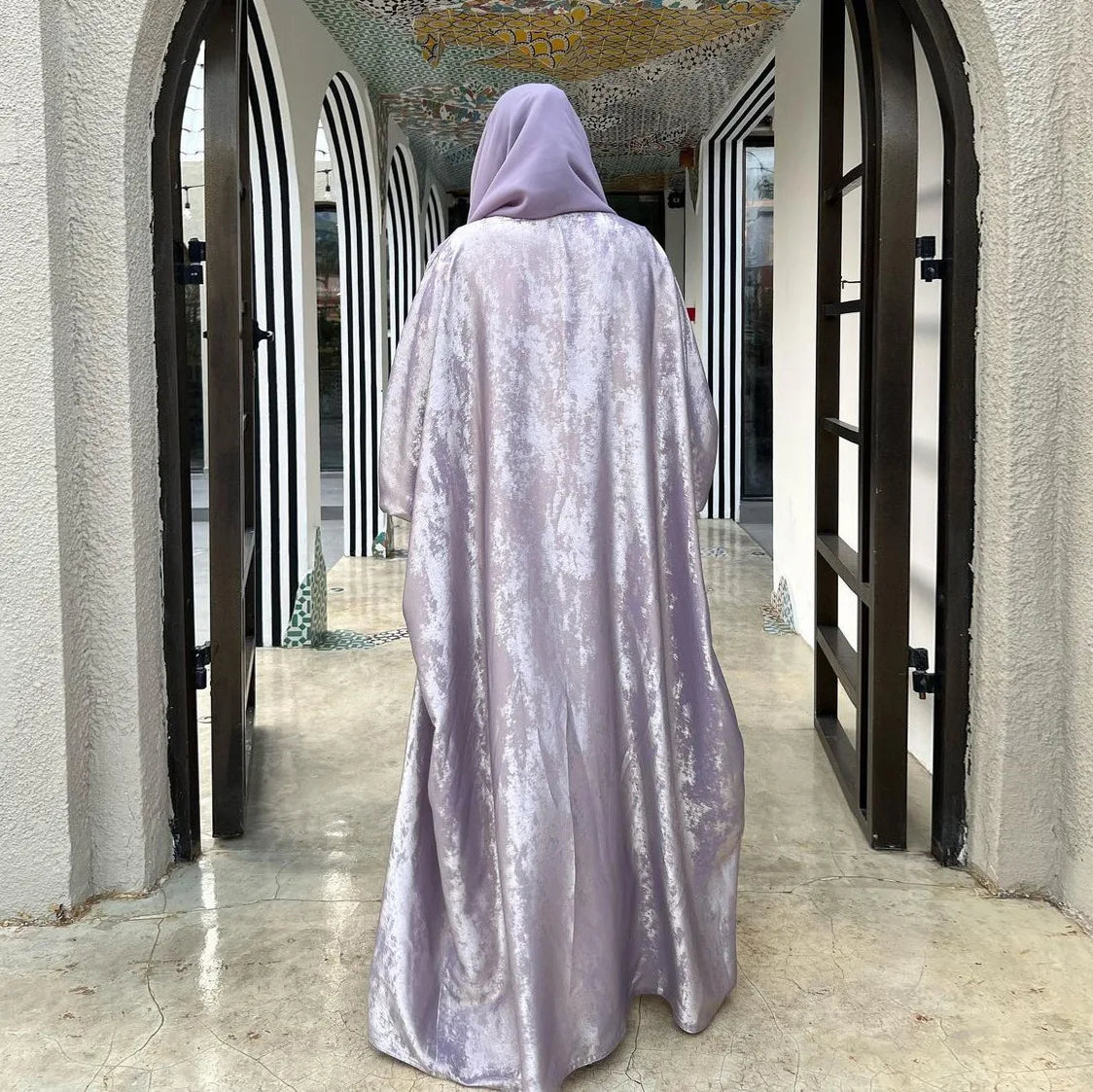 Muslim family   Chic Eid Open Kimono Coat Dubai Luxury Batwing Abaya Modest Dresses Muslim for Women Islam Clothing Kebaya Robe Femme Musulmane