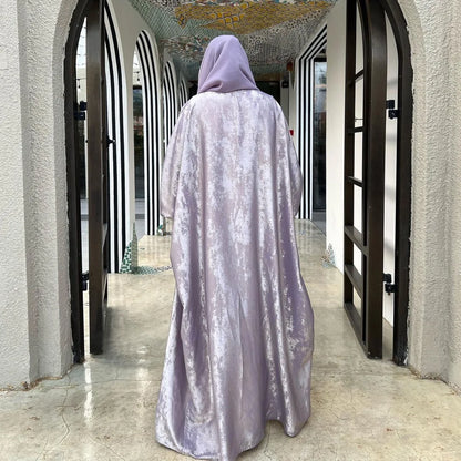 Muslim family   Chic Eid Open Kimono Coat Dubai Luxury Batwing Abaya Modest Dresses Muslim for Women Islam Clothing Kebaya Robe Femme Musulmane