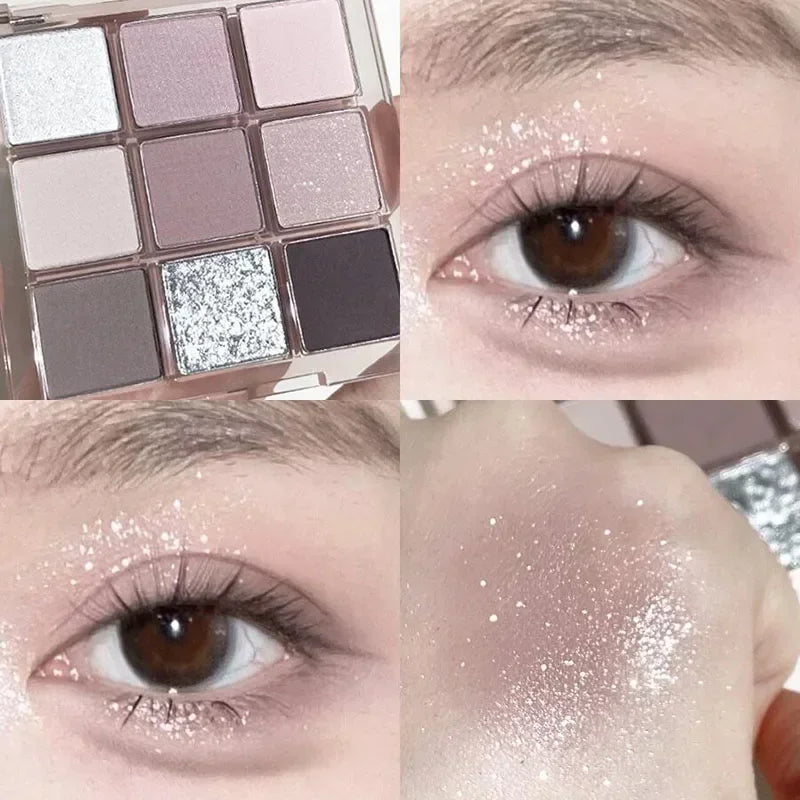 Makeup and face - 9-Color Eyeshadow Palette – Matte, Shimmer & Metallic Finishes