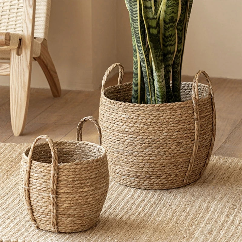 Outdoor home décor Weaving Flower Pots Racks Landscape Floor Racks Planter Baskets Trays Organizers outdoor / indoor