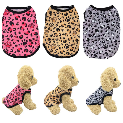 Pets Dog Clothes Summer Pet Leopard Print Vest For Small Medium Dogs Cats Soft Cozy Puppy Coat Breathable Cat Clothing Chihuahua Pug