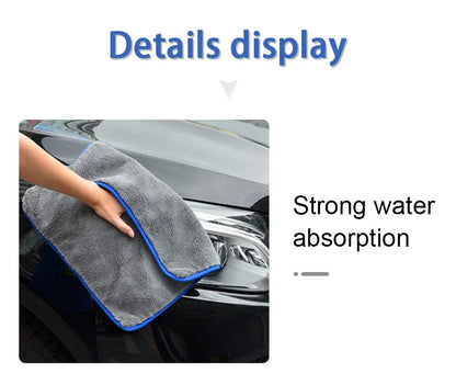 Car   SEAMETAL 40x40CM Car Wash Microfiber Towel 1200GSM Super Absorption Car Cleaning Drying Cloth Hemming Towels Detailing Care Rags