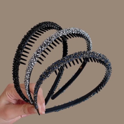 Style & Shine Hair   Toothed Rhinestone Headband Fashion Make Up Plastic Diamond Hair Hoop