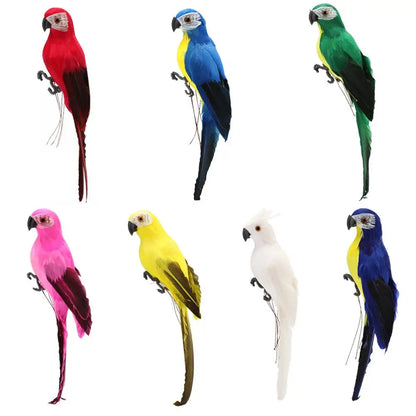 Outdoor  Handmade Simulation Parrot Creative Foam Feather Artificial Parrot Imitation Bird Model Home Ornament Garden Bird Prop Decor