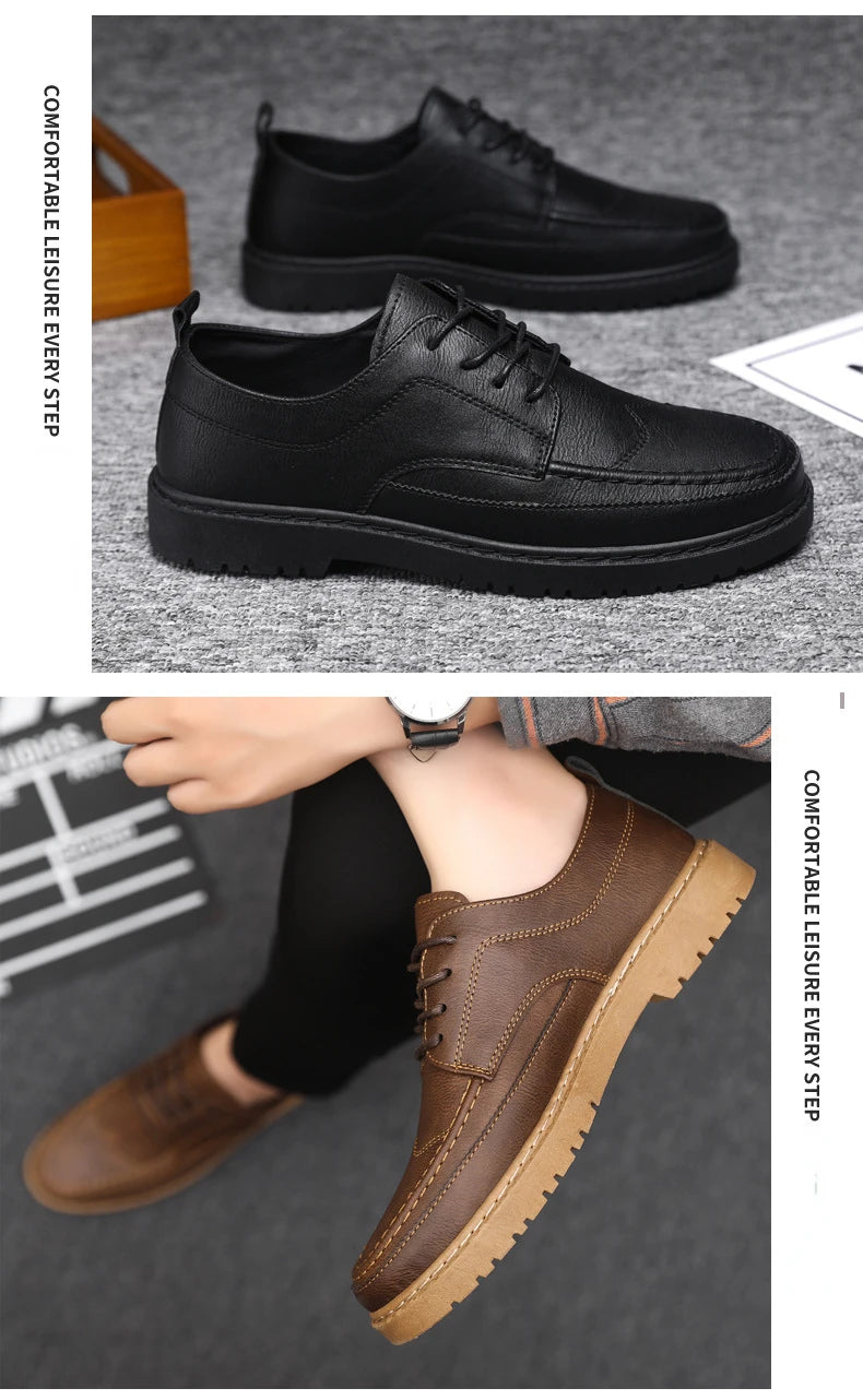 Men shoes Casual Shoes Classic Business Leather Shoes for Men Fashion Handcrafted Men's Dress Shoes Comfortable Flats Loafers