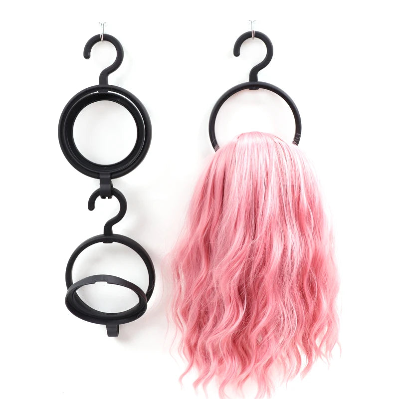 Style & Shine Hair  Hanging Wig Stand For Wigs White Black Wig Hanger For Multiple Wigs Durable Wig Holder For Salon Display Wall Wig Stand Holder