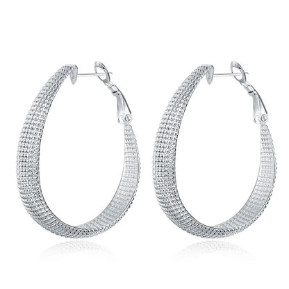 Jewellery 925 Sterling Silver Hoop Earrings For Women Wedding Gift Fine Europe Jewelry