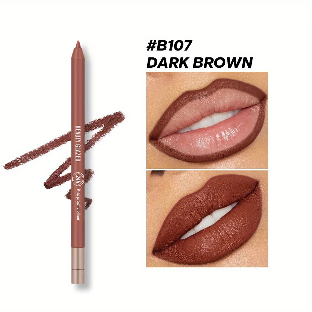 Makeup and face BEAUTY GLAZED 10 Color Lipliner High Pigment Matte Waterproof, Natural Shaping Lip Liner Lipstick Makeup