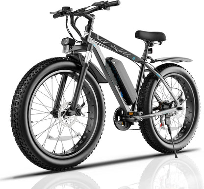 Outdoor   26" x 4.0 Fat Tire Electric Bike with 500W Motor, 48V 13Ah Removable Battery, 7 Speed, 25MPH, Cruise Control, Up to 50 Miles