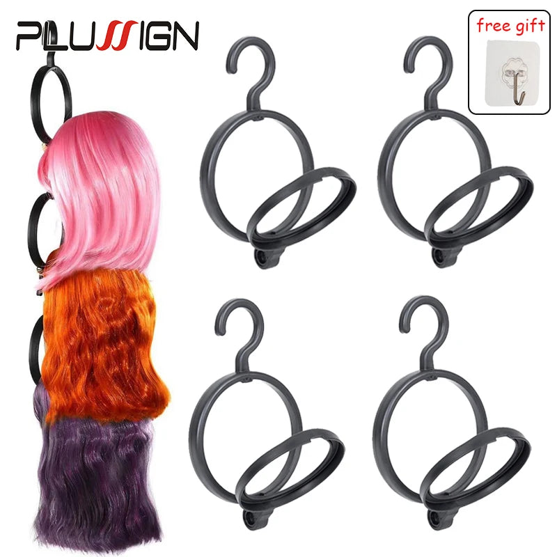 Style & Shine Hair  Hanging Wig Stand For Wigs White Black Wig Hanger For Multiple Wigs Durable Wig Holder For Salon Display Wall Wig Stand Holder