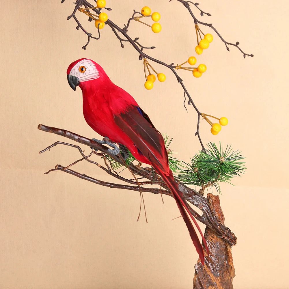 Outdoor  Handmade Simulation Parrot Creative Foam Feather Artificial Parrot Imitation Bird Model Home Ornament Garden Bird Prop Decor