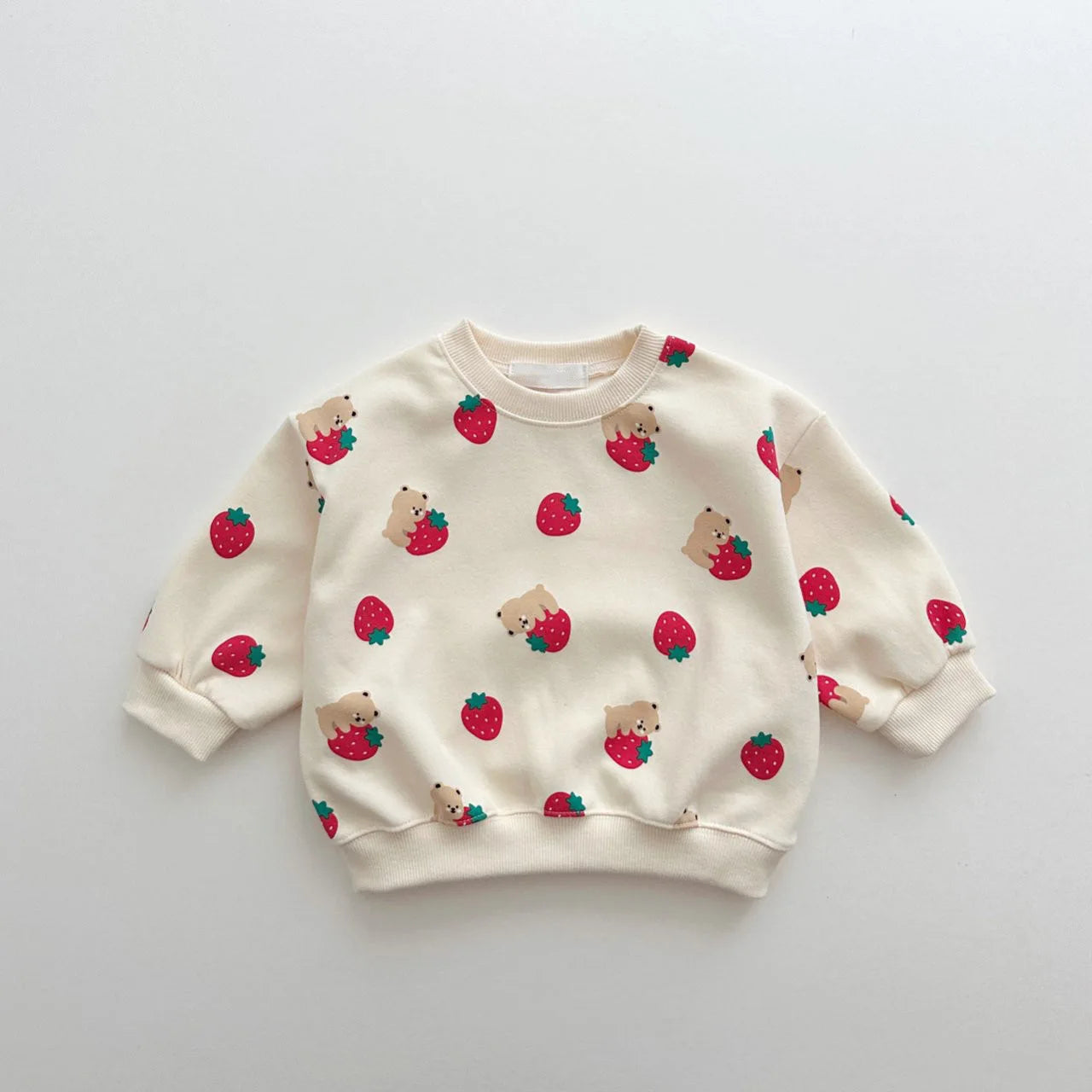 Boy clothing Spring & Autumn Cute Set Baby Girls Fashion Strawberries Pullover Tops + Cotton Sweatpants Boys 2pcs Suit High Quality Tracksuit